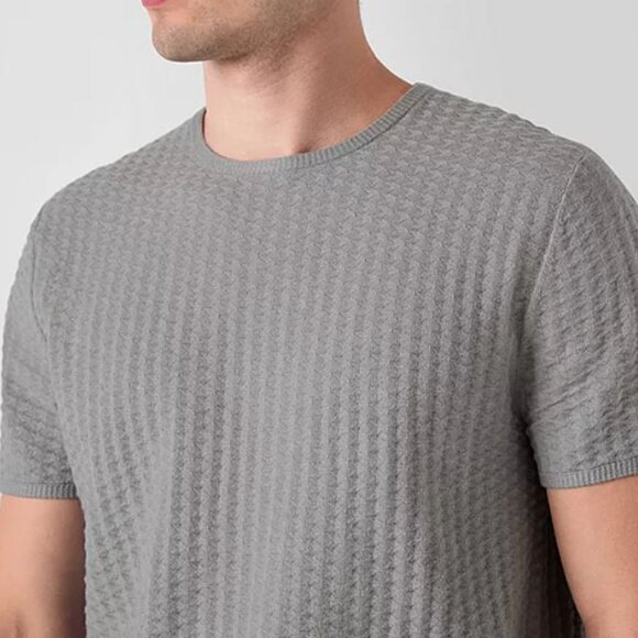 J. Ferrar Men's Crew Neck Short Sleeve Pullover Sweater Gray Umbra Size XL - Picture 6 of 6